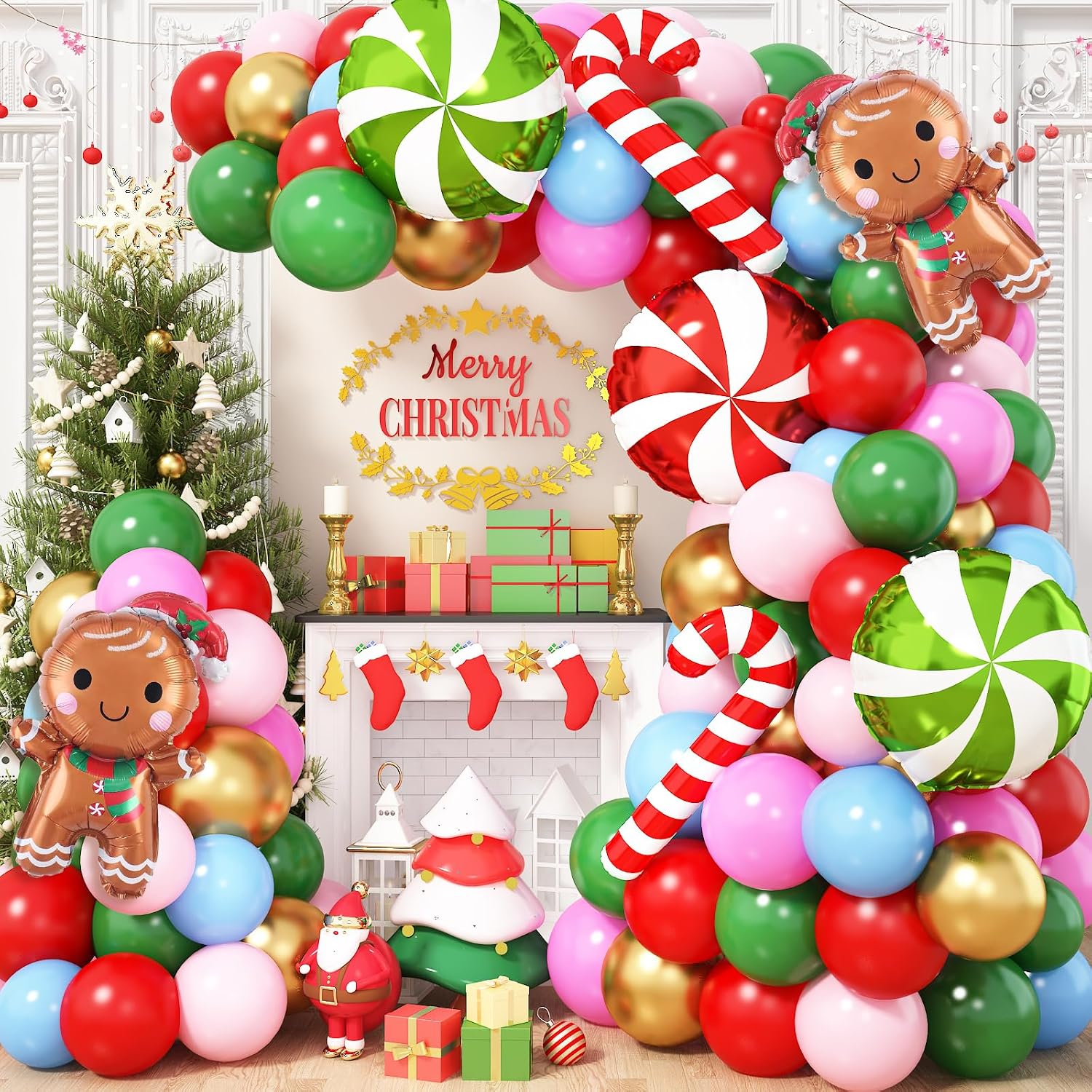 Balloon Arch Kit - Christmas Balloons Garland Arch Kit 113Pcs