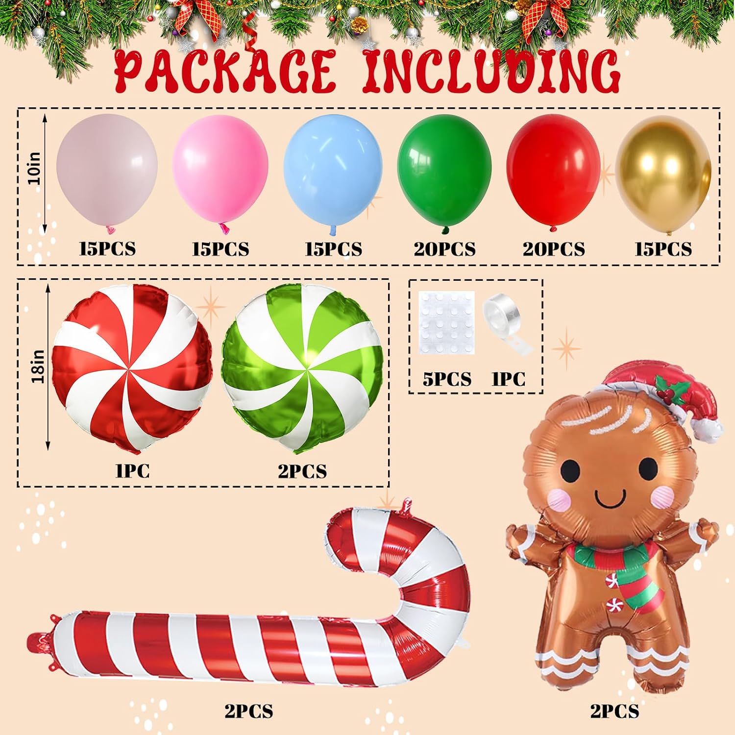 Christmas Balloons Garland Arc - Balloon Arch Kit ulasan dan harga