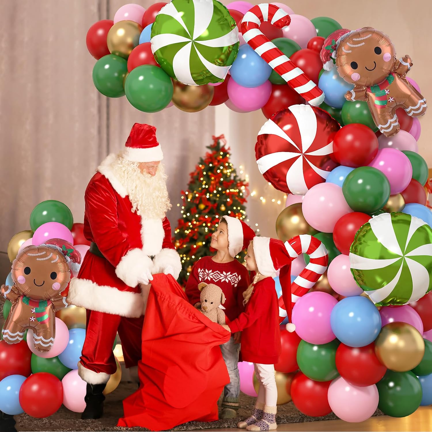 Christmas Balloons Garland Arc - Balloon Arch Kit ulasan dan harga
