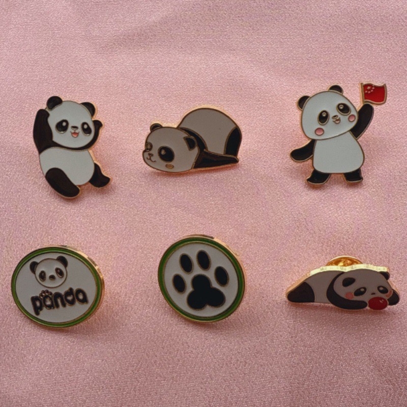 6pcs Cartoon China Panda Badge - Event Supplies ulasan dan harga