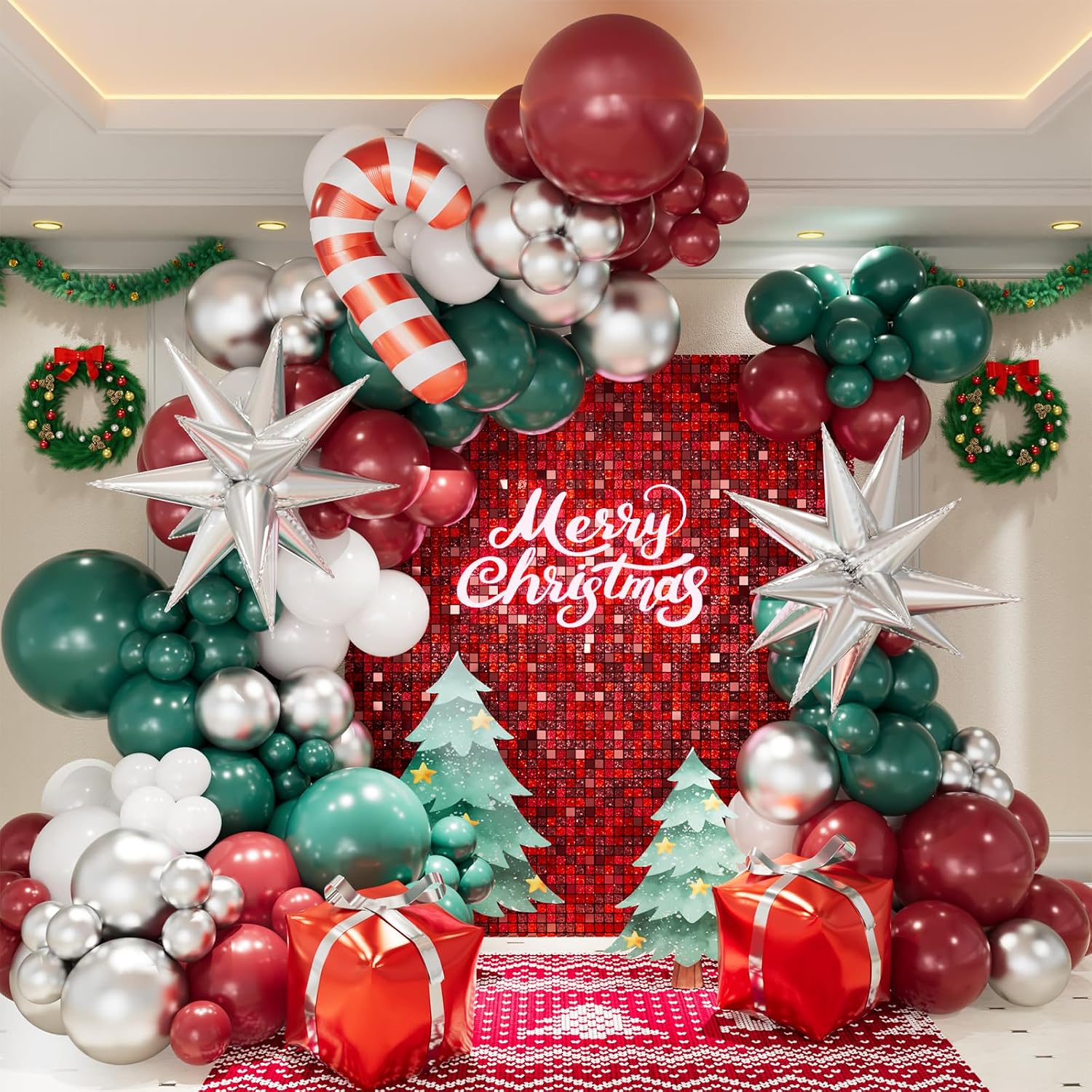 Christmas Balloon Garland Arch - Balloon Arch Kit ulasan dan harga