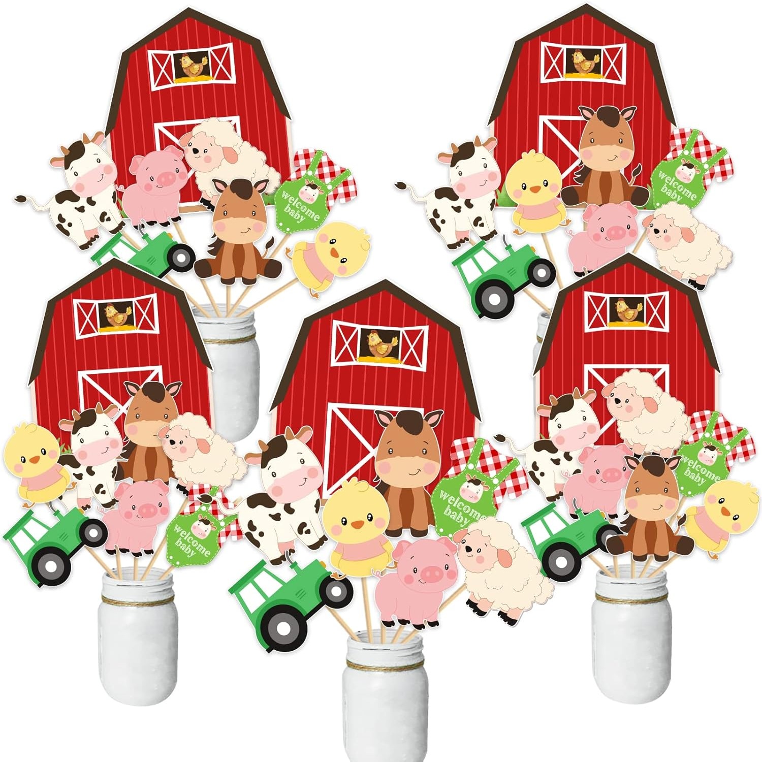 Farm Animal Baby Shower Center - Centerpiece Stick ulasan dan harga