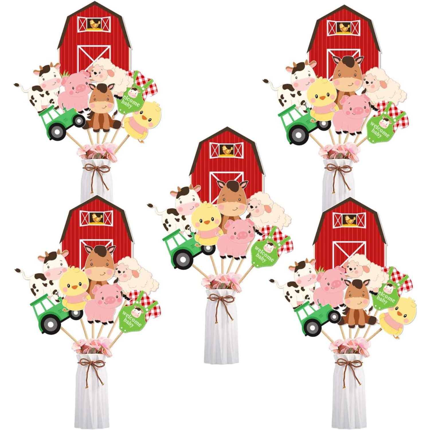 Farm Animal Baby Shower Center - Centerpiece Stick ulasan dan harga
