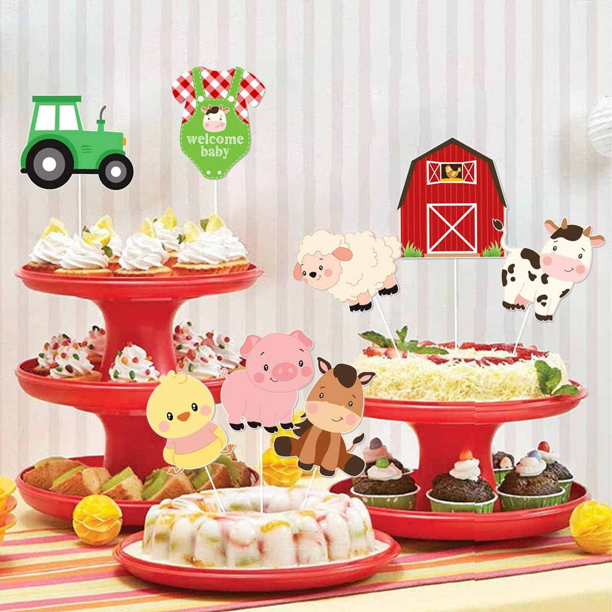 Farm Animal Baby Shower Center - Centerpiece Stick ulasan dan harga