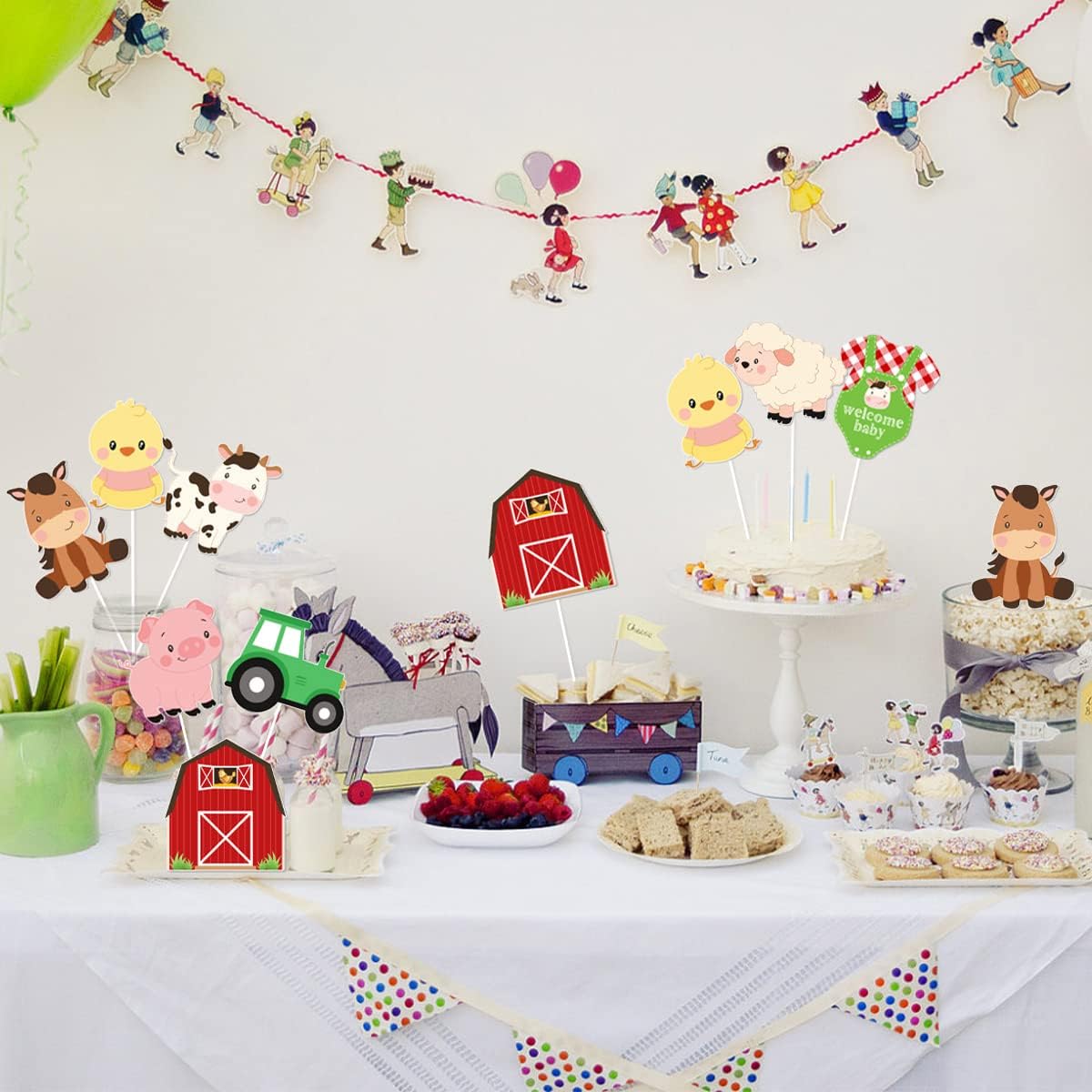 Farm Animal Baby Shower Center - Centerpiece Stick ulasan dan harga