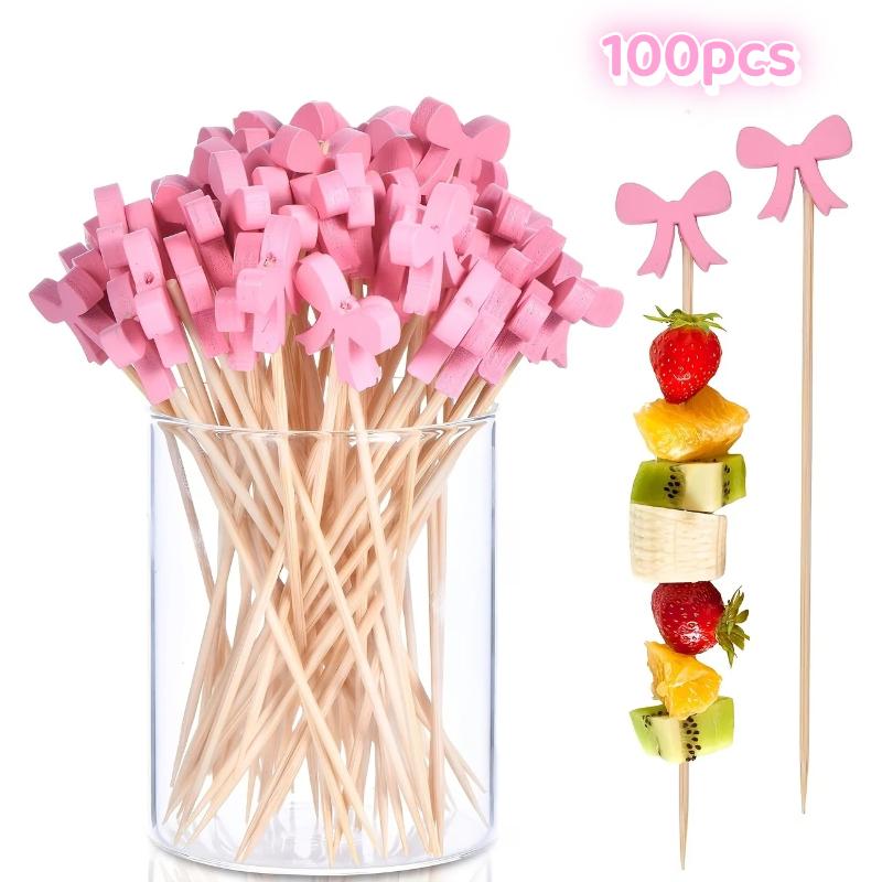 Wooden Bow Cocktail Picks 100P - Centerpiece Stick ulasan dan harga