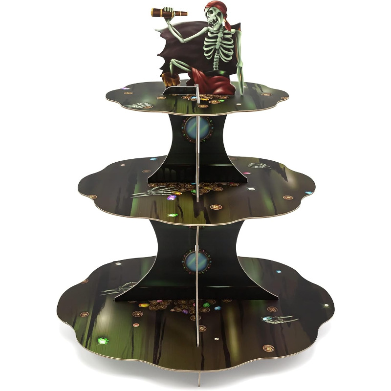 Skull Pirate Cupcake Stand Tie - Cupcake Stand Tier ulasan dan harga
