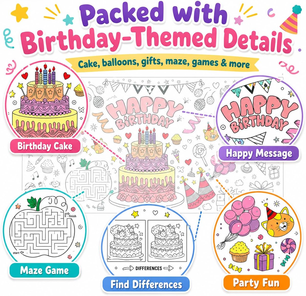 Kids Giant Coloring Poster DIY - Table Cloth Disposable ulasan dan harga