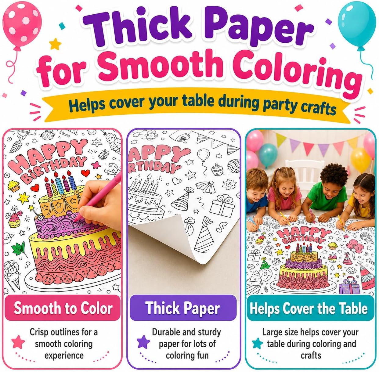 Kids Giant Coloring Poster DIY - Table Cloth Disposable ulasan dan harga