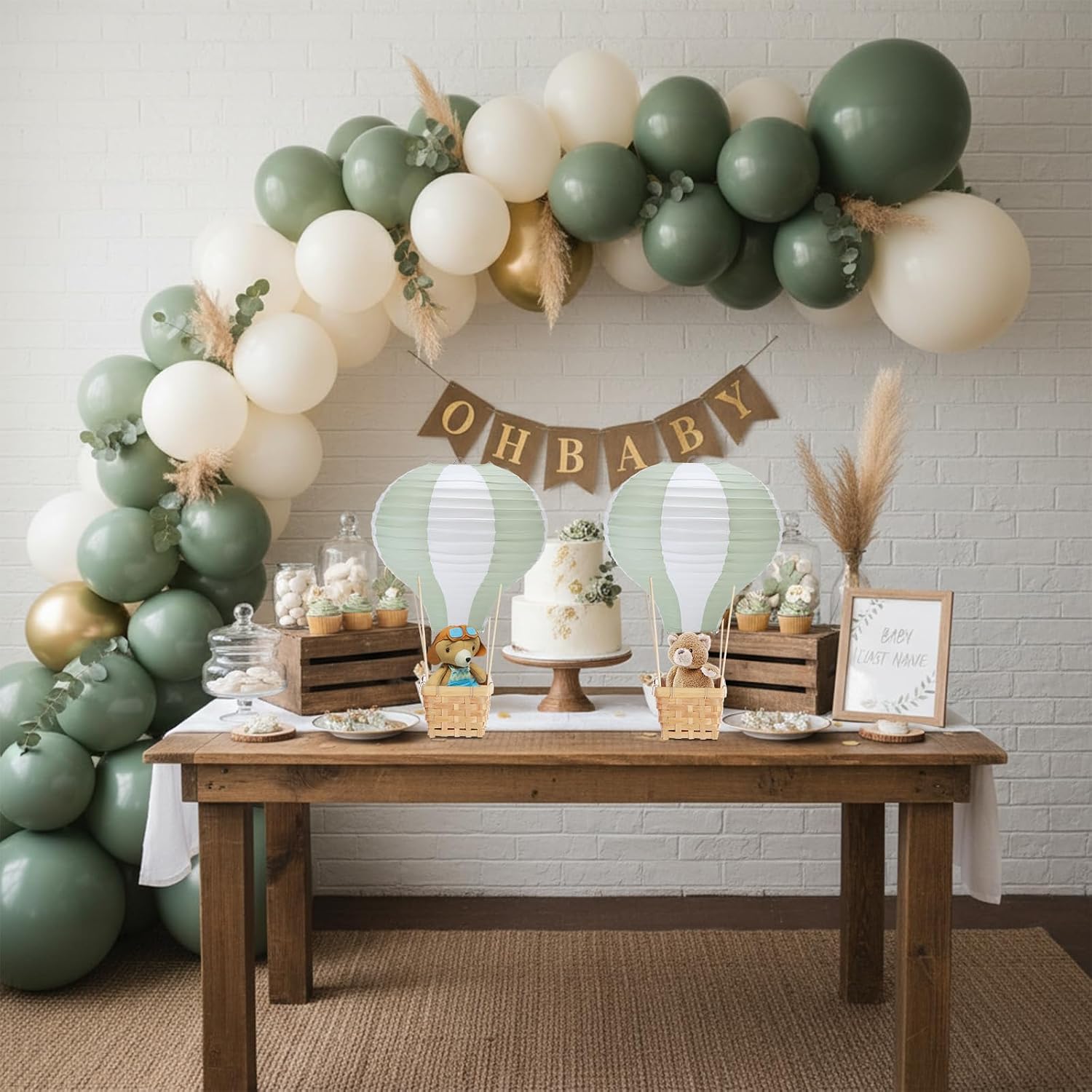 6-24PCS Sage Paper Lanterns Bi - Centerpiece Stick ulasan dan harga