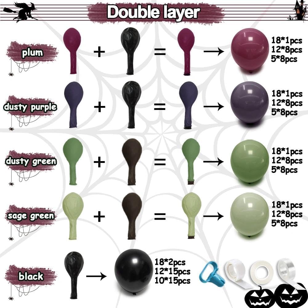 Black Purple Green Halloween S - Balloon Arch Kit ulasan dan harga