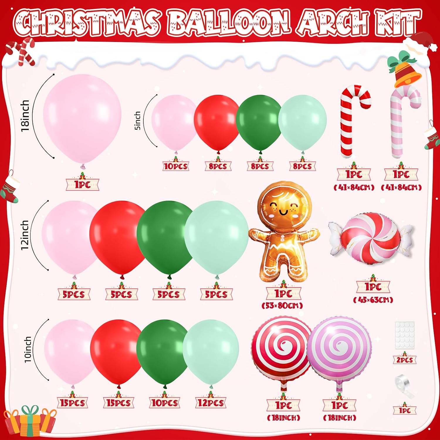 Christmas Balloon Garland Arch - Balloon Arch Kit ulasan dan harga