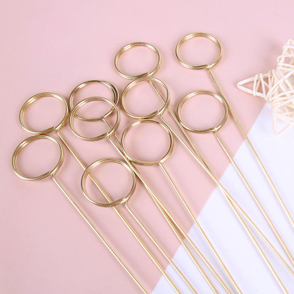 40Pcs Elegant Gold Metal Card  - Centerpiece Stick ulasan dan harga