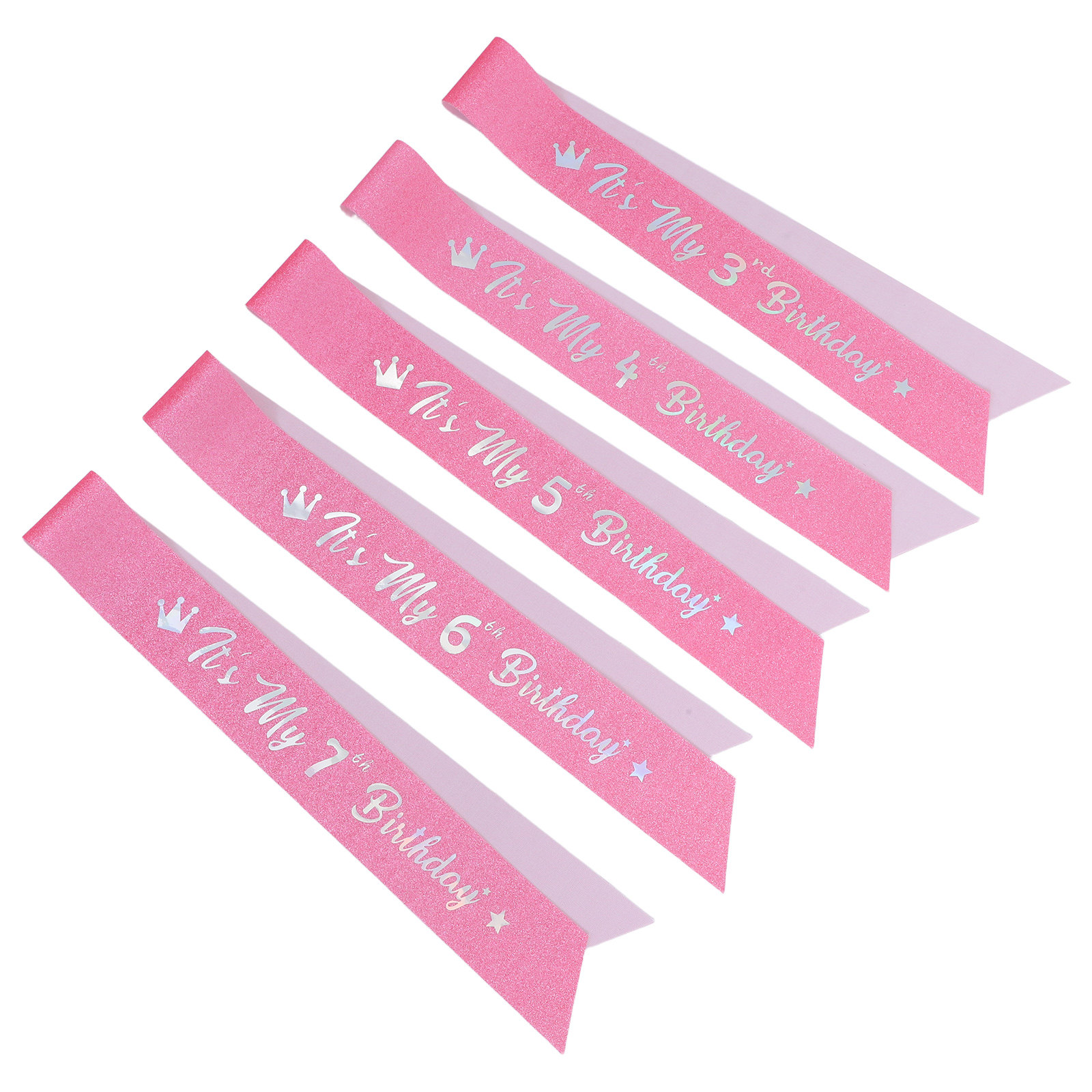5Pcs Glitter Happy Birthday Sa - Birthday Sash Glitter ulasan dan harga
