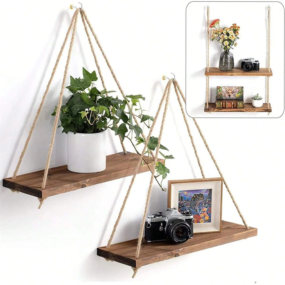 1Set Wood Hanging Shelves Swin - Flower Wall Panel ulasan dan harga