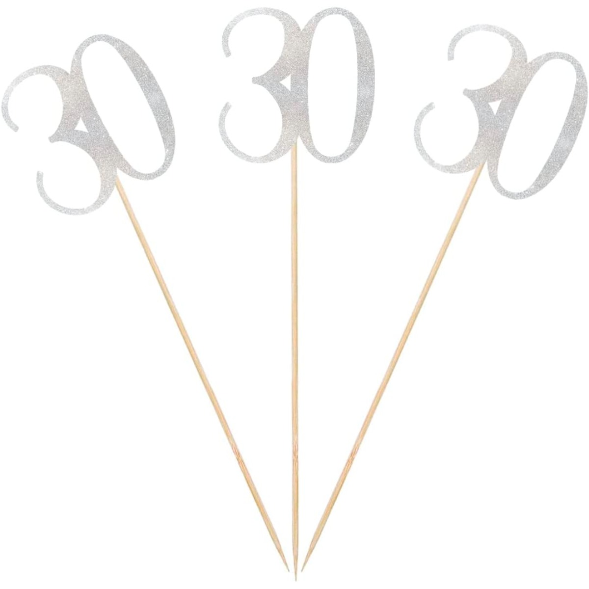 9pcs Silver Glitter 30th Birth - Centerpiece Stick ulasan dan harga