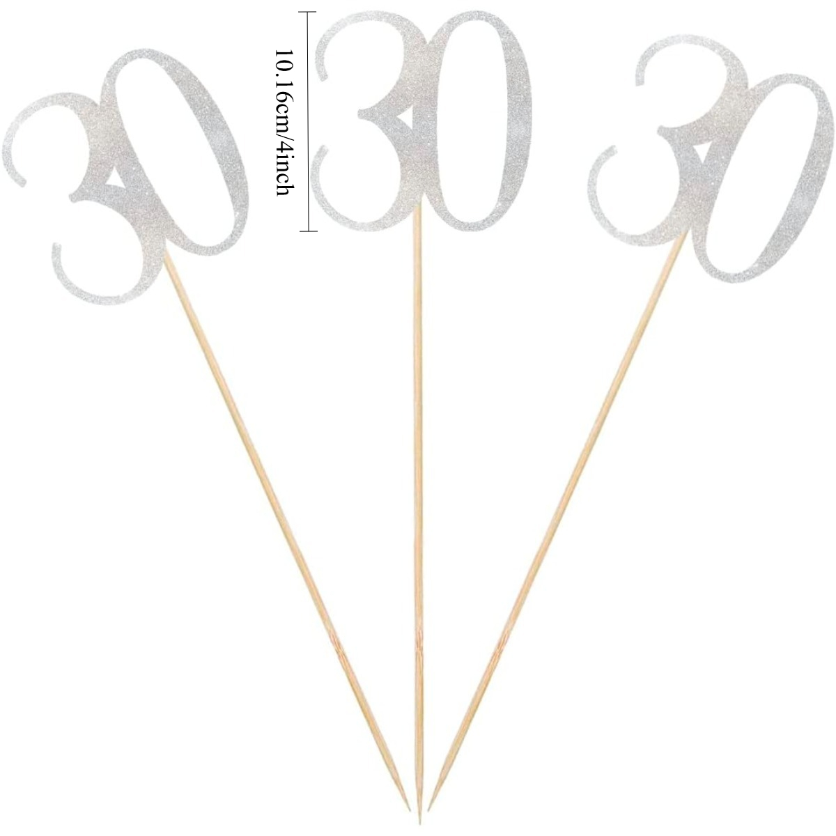 9pcs Silver Glitter 30th Birth - Centerpiece Stick ulasan dan harga