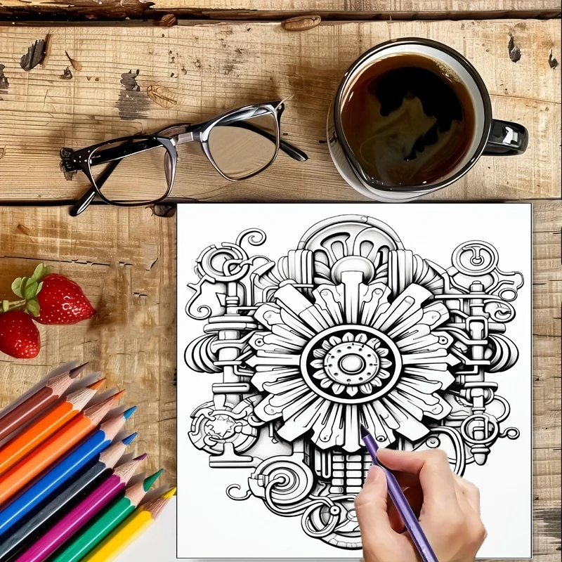 Coloring Book Steampunk Flower - Event Supplies ulasan dan harga