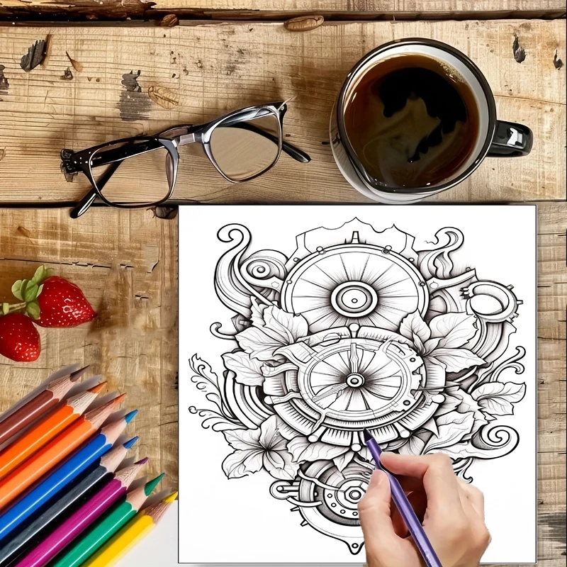 Coloring Book Steampunk Flower - Event Supplies ulasan dan harga