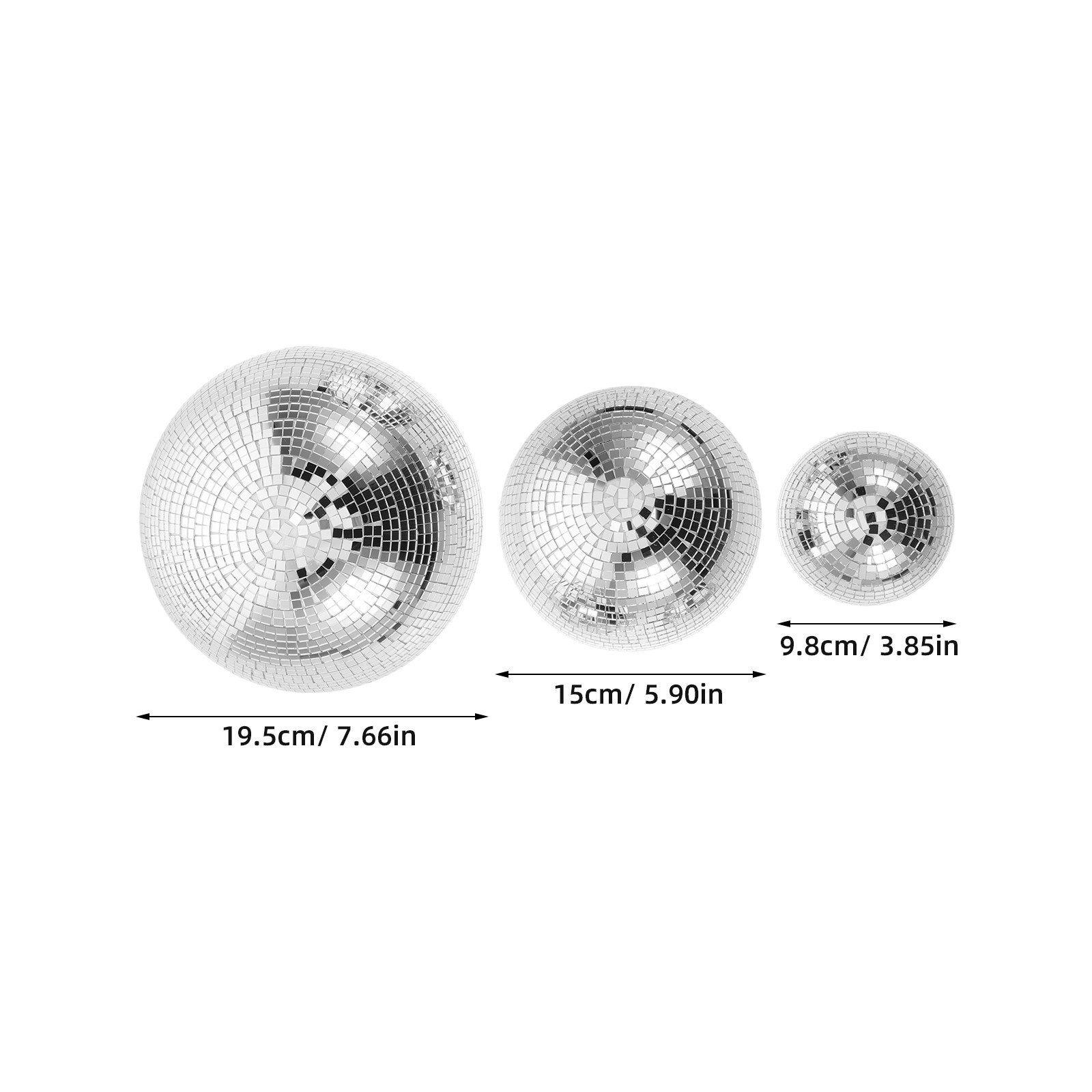 3Pcs Mirror Disco Ball Glass R - Event Party Dj ulasan dan harga