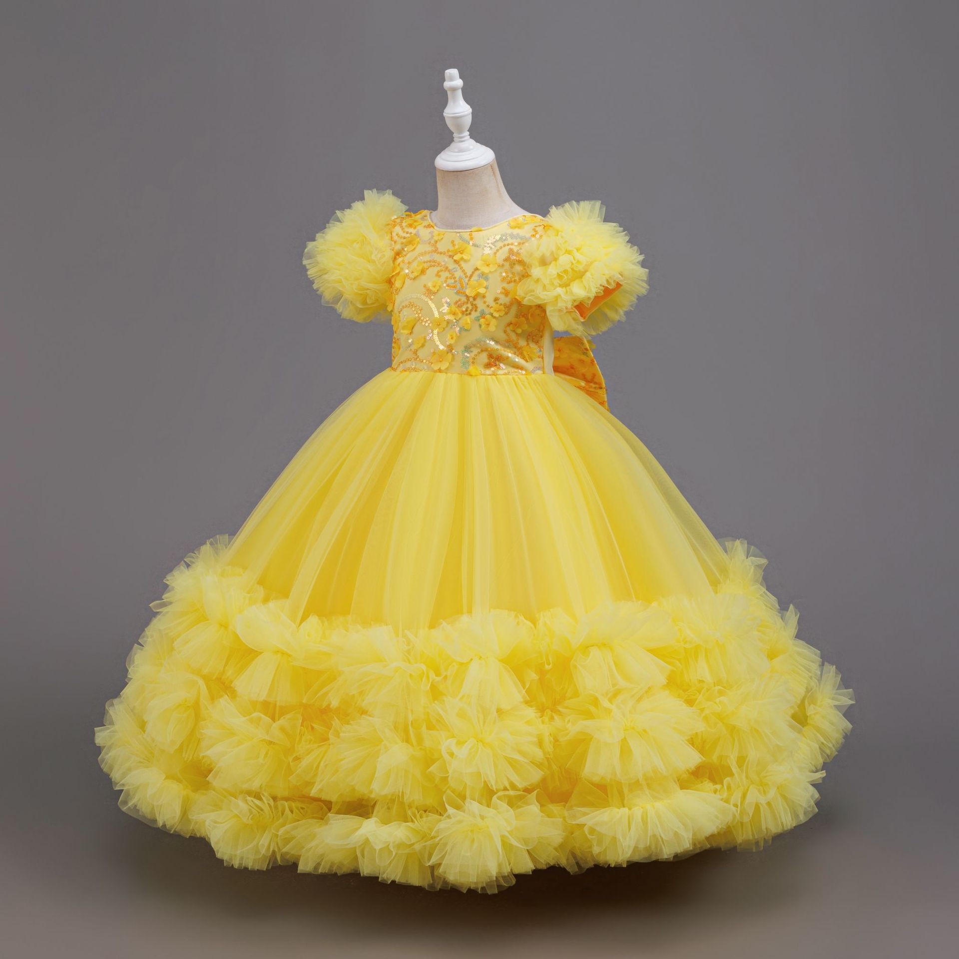 Girls Summer Yellow Sequin Wed - Glitter Tablecloth ulasan dan harga
