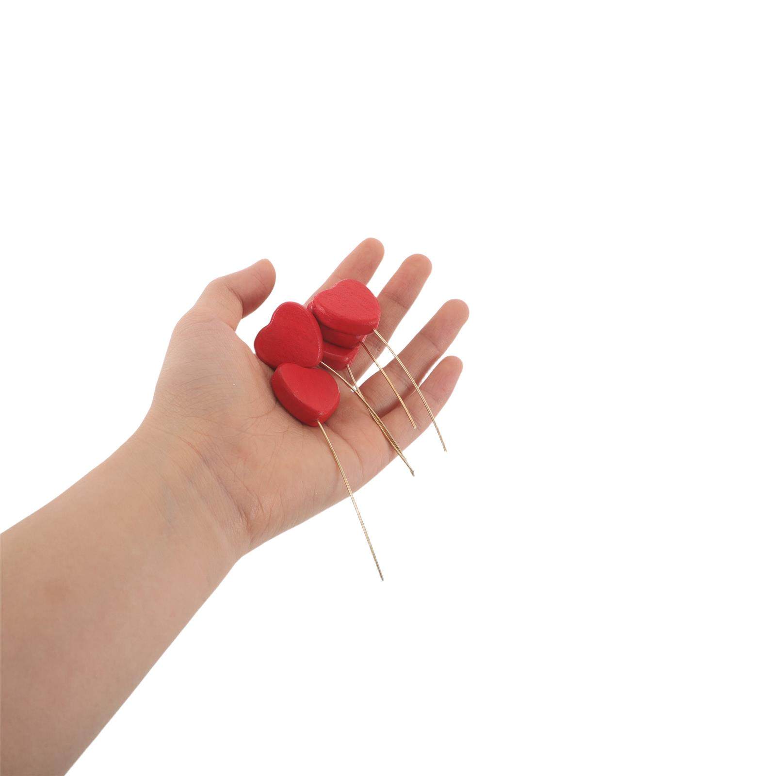 6Pcs Mini Wood Heart Picks Vas - Centerpiece Stick ulasan dan harga