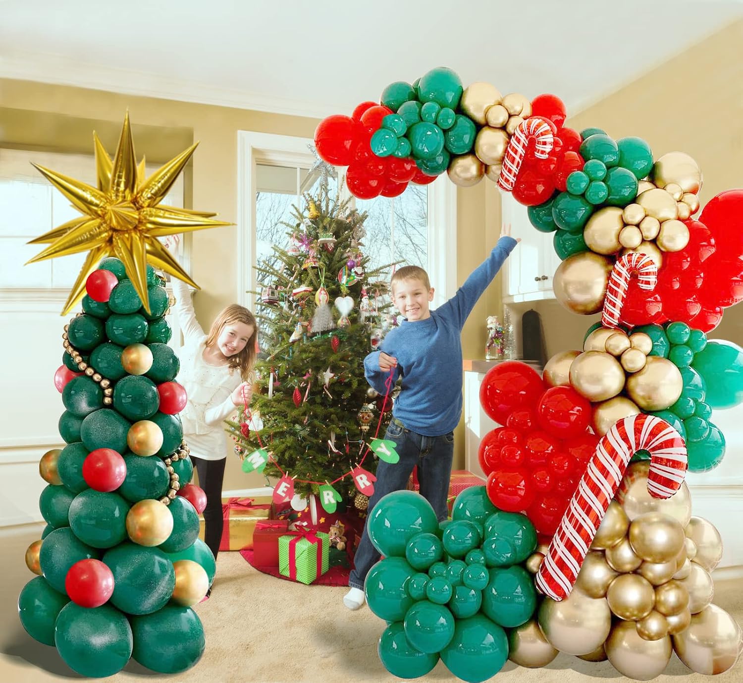 Christmas Balloons Garland Arc - Balloon Arch Kit ulasan dan harga