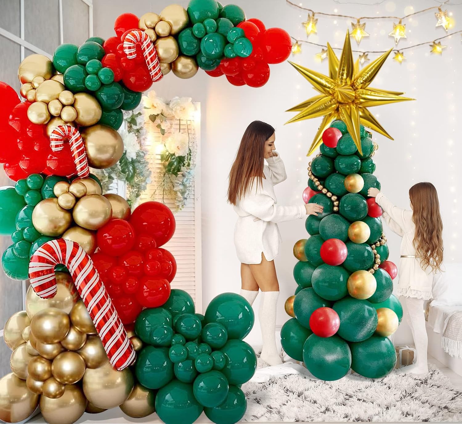 Christmas Balloons Garland Arc - Balloon Arch Kit ulasan dan harga